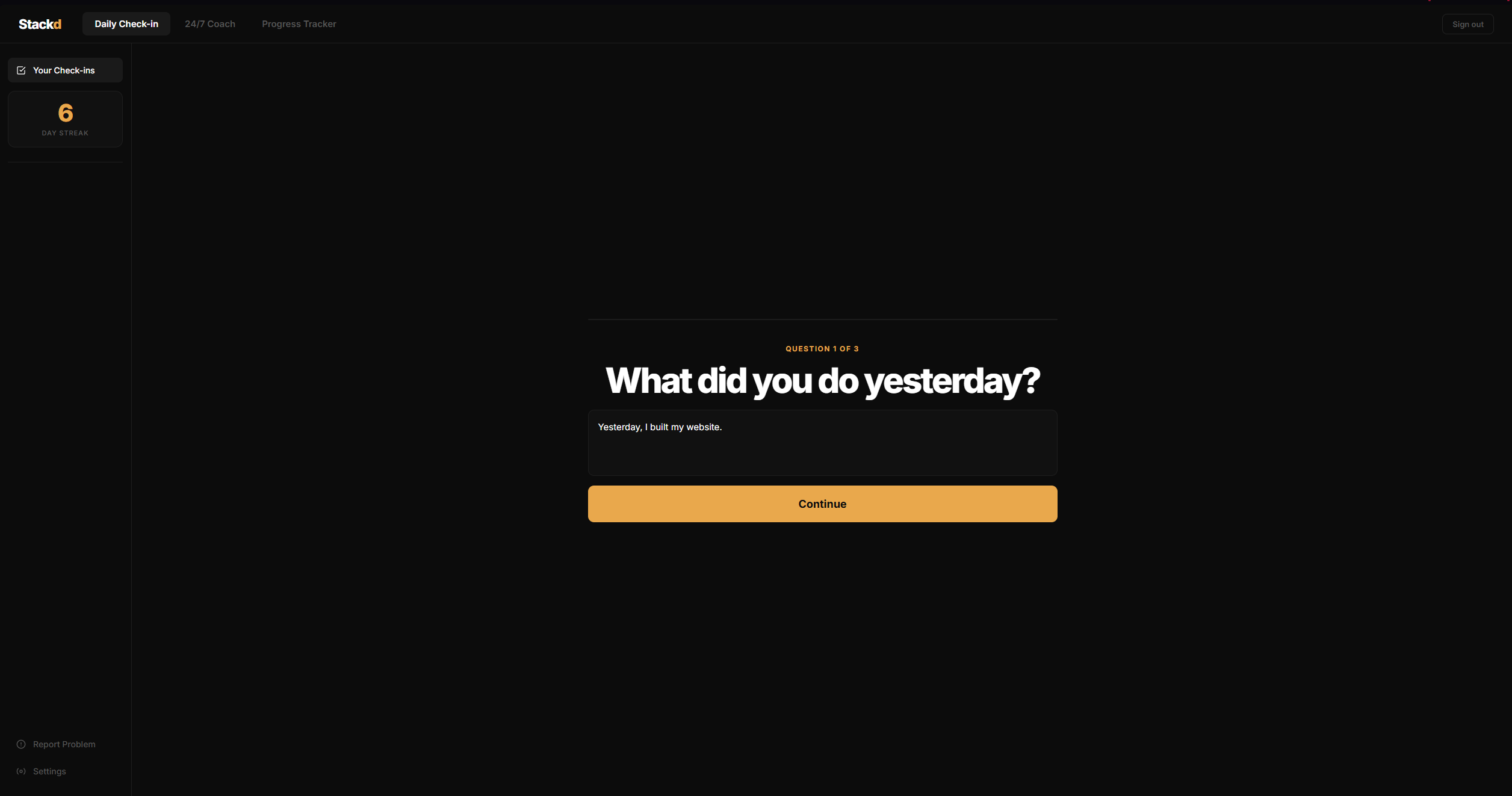 Daily Check-in